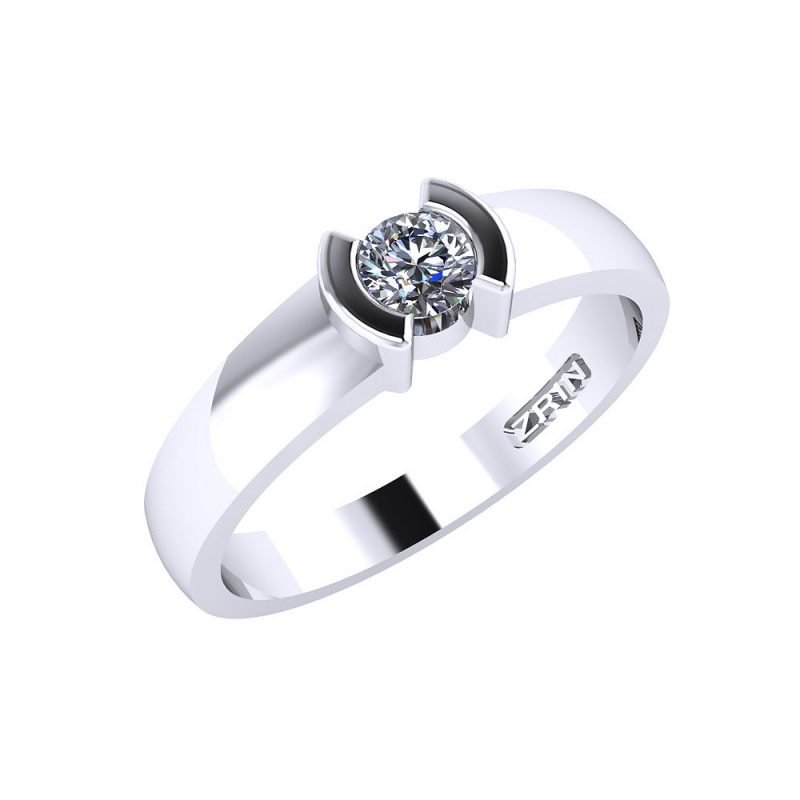 ZRIN engagement ring model 016, white gold