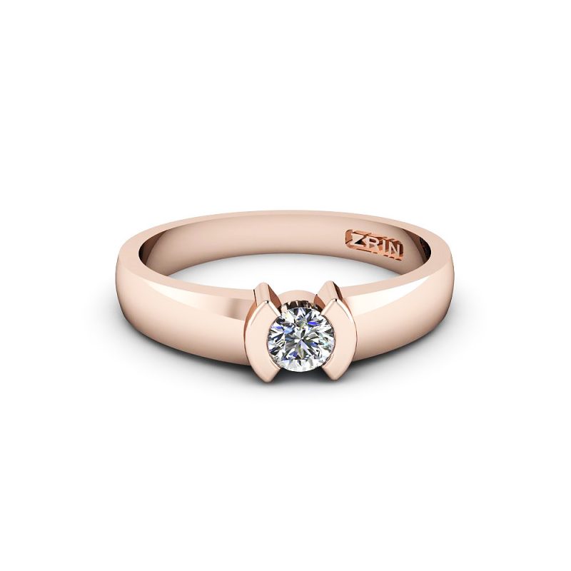 ZRIN engagement ring model 016, red gold
