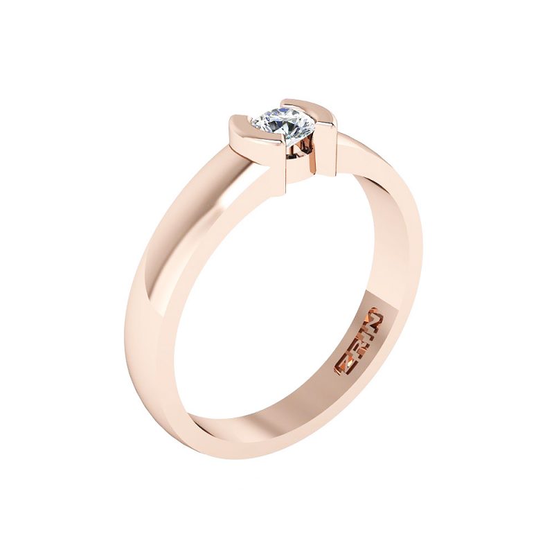 ZRIN engagement ring model 016, red gold