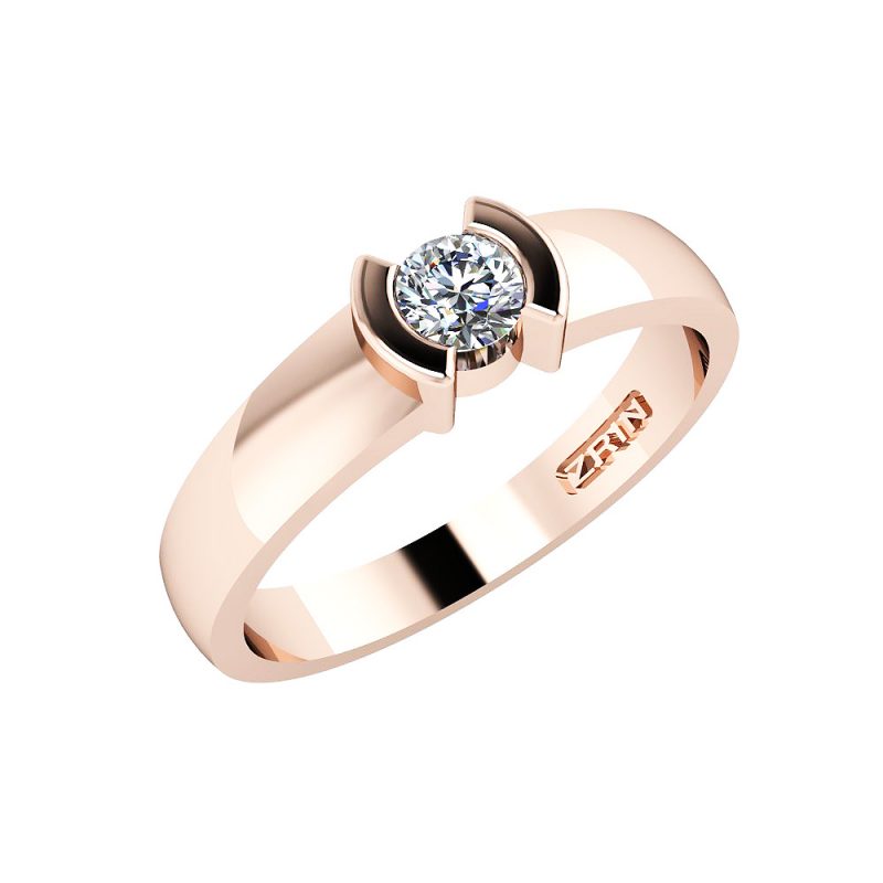 ZRIN engagement ring model 016, red gold