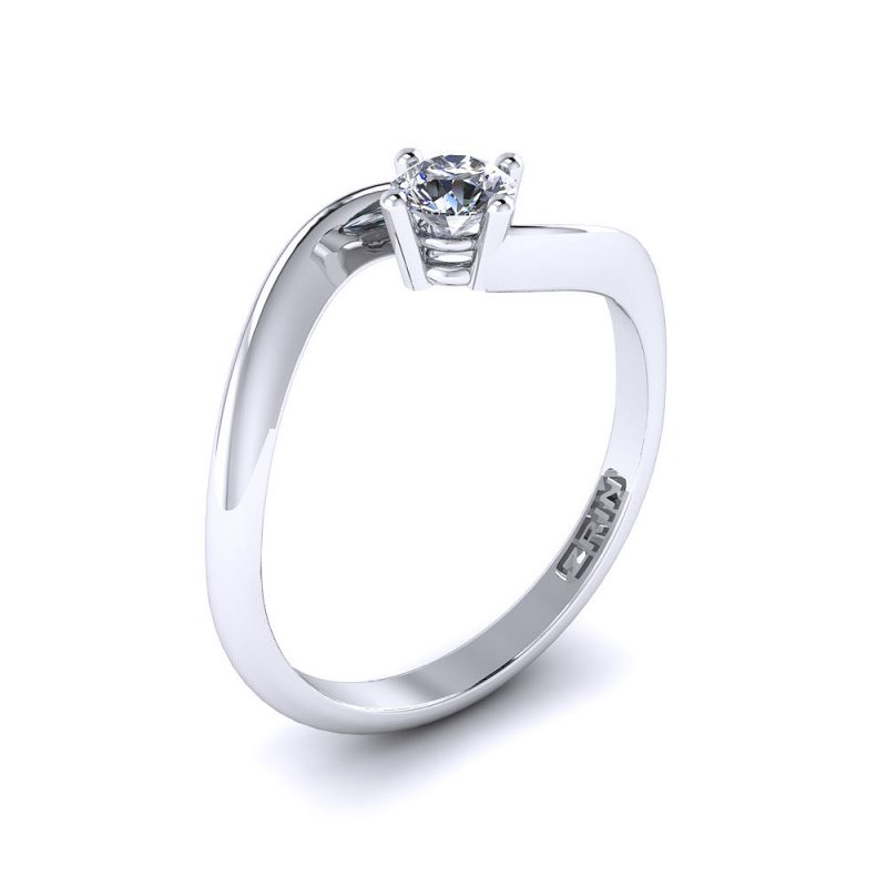 ZRIN engagement ring model 017, white gold