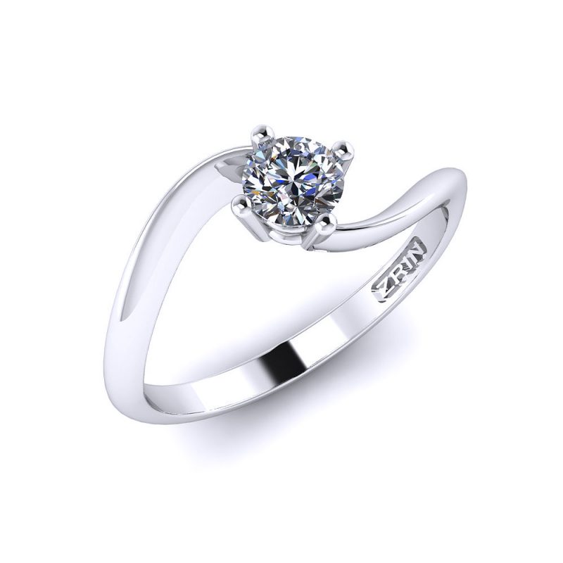 ZRIN engagement ring model 017, white gold