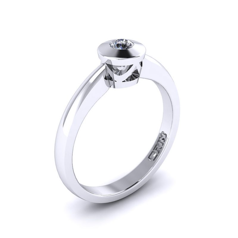 ZRIN engagement ring model 018, white gold