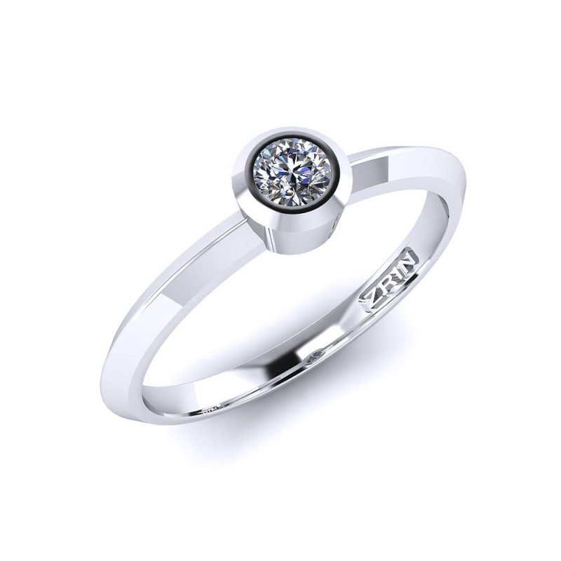 ZRIN engagement ring model 020, white gold