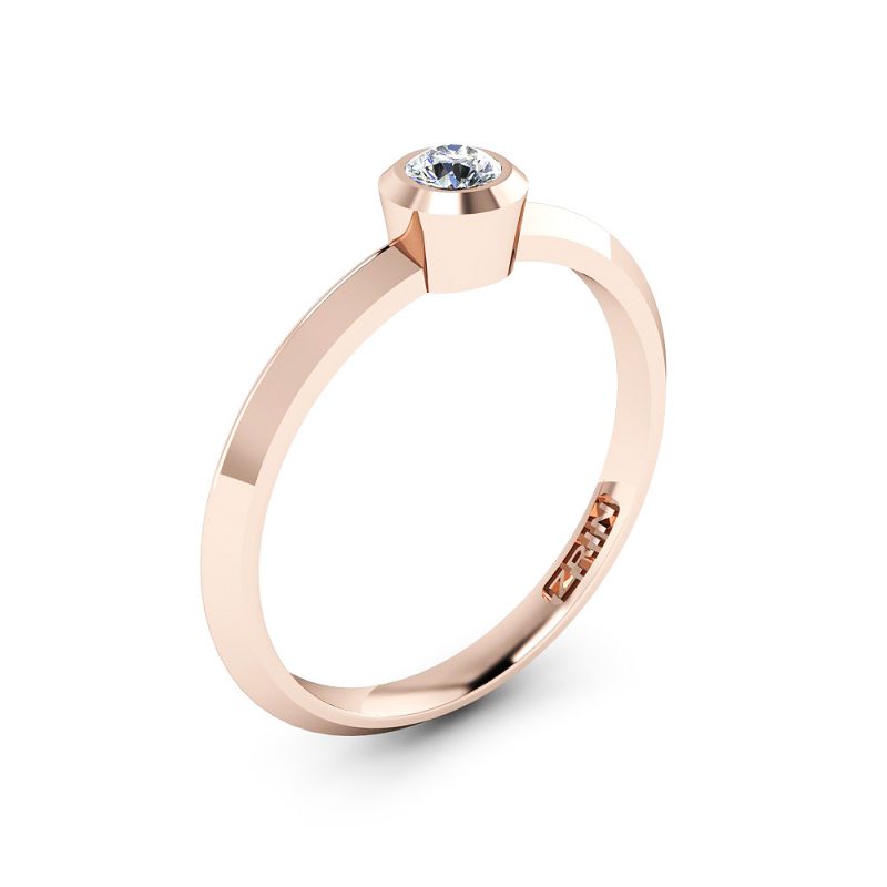 ZRIN engagement ring model 020, red gold