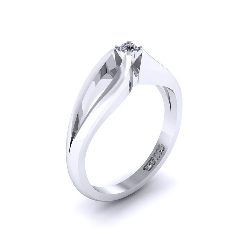 ZRIN engagement ring model 021-1, white gold