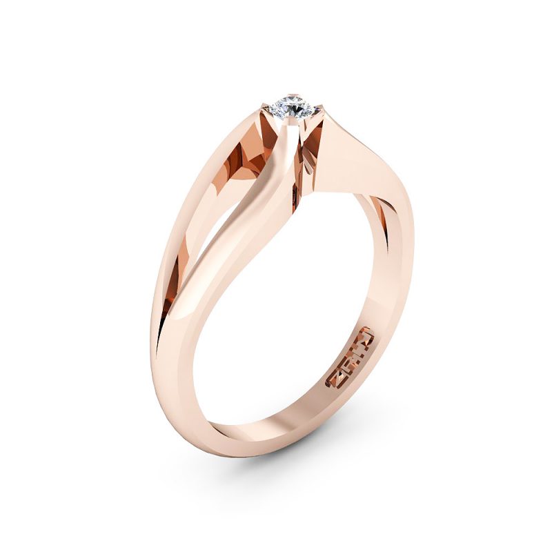 ZRIN engagement ring model 021-1, red gold