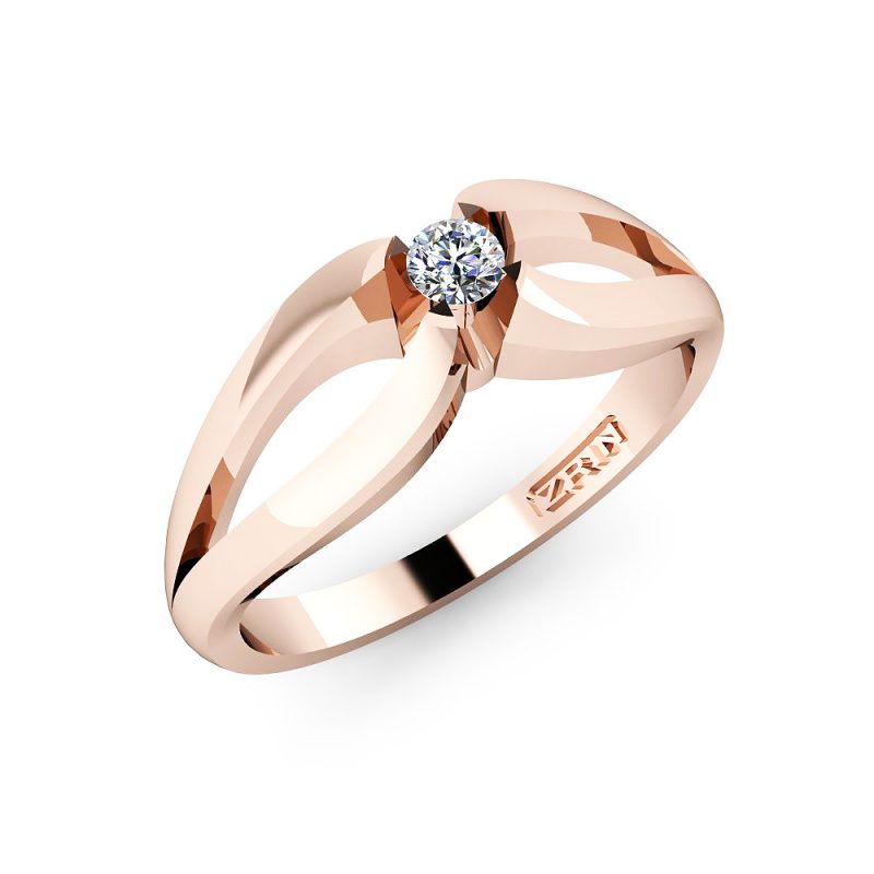 ZRIN engagement ring model 021-1, red gold