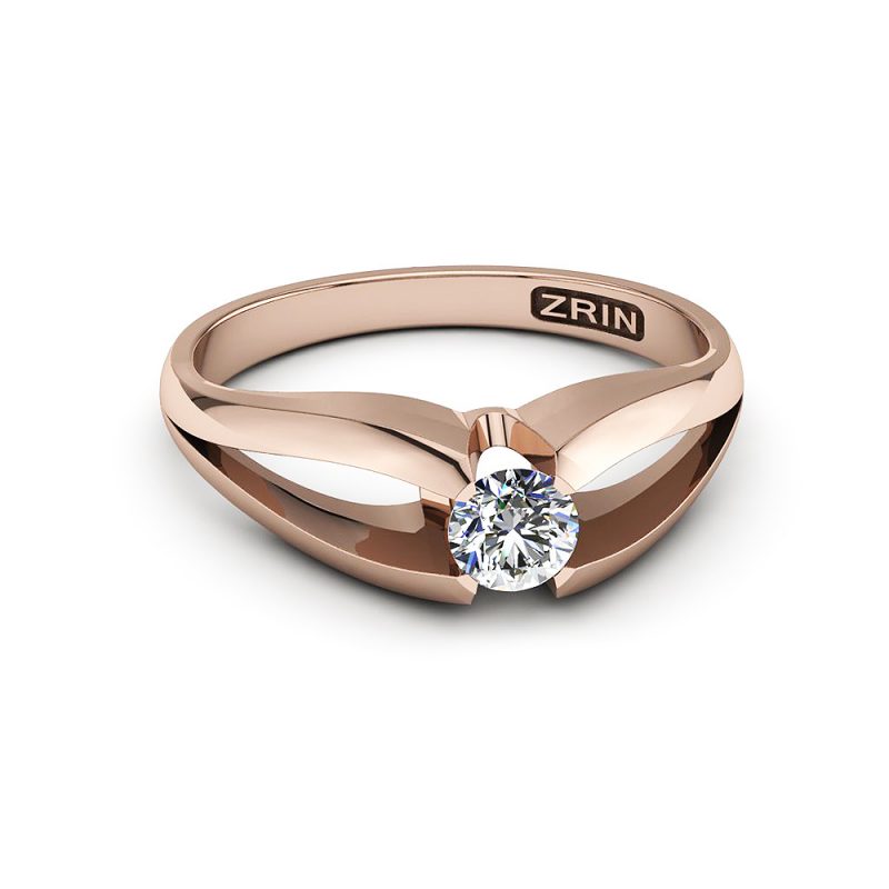 ZRIN engagement ring model 021, red gold