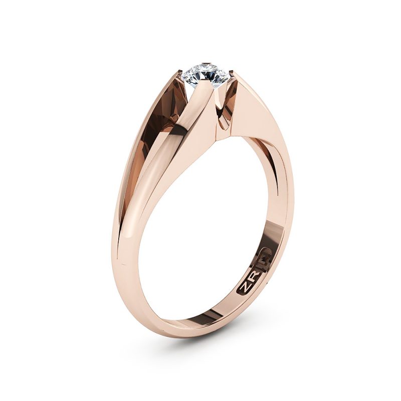 ZRIN engagement ring model 021, red gold