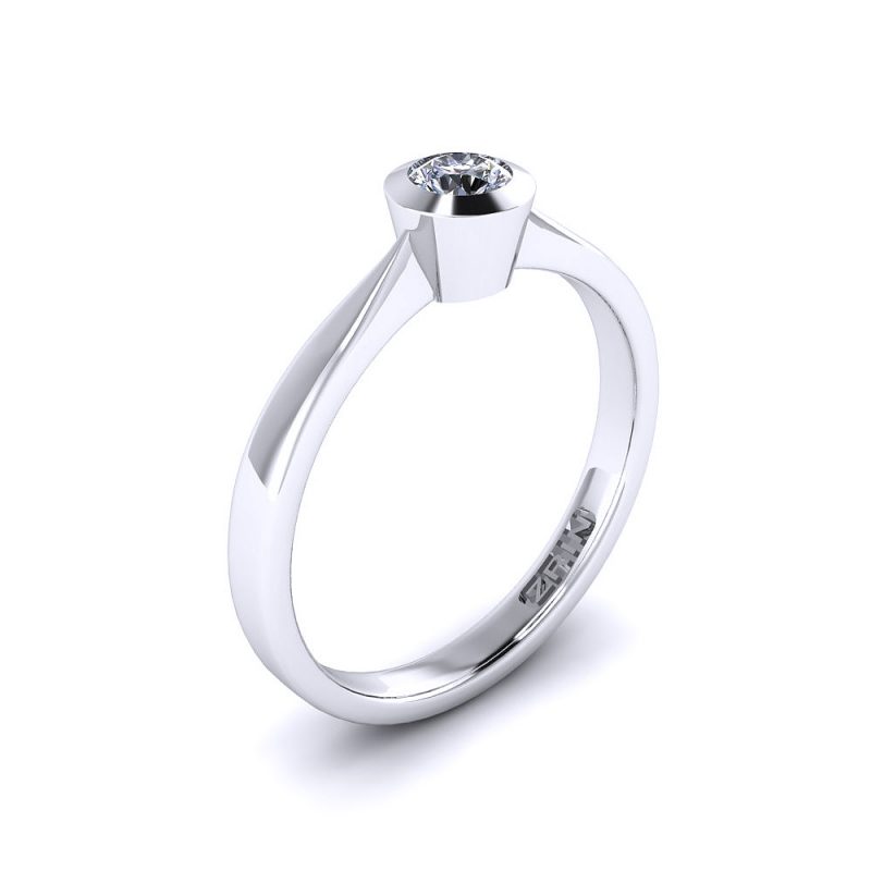 ZRIN engagement ring model 023-2, white gold