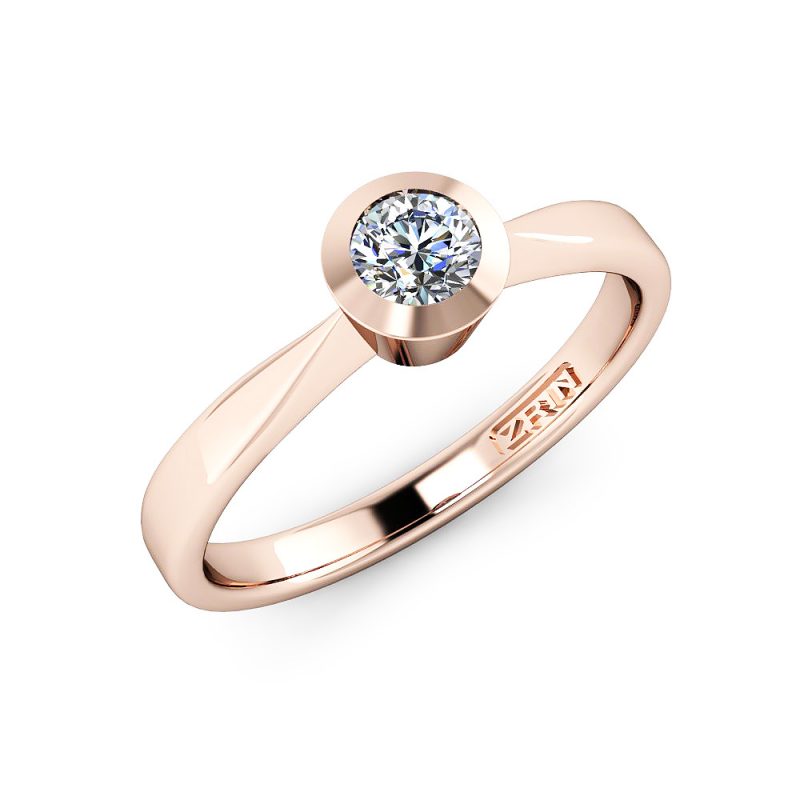ZRIN engagement ring model 023-2, red gold