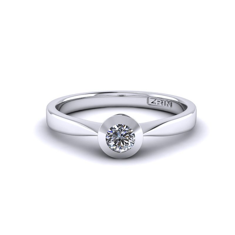ZRIN engagement ring model 023-3, white gold