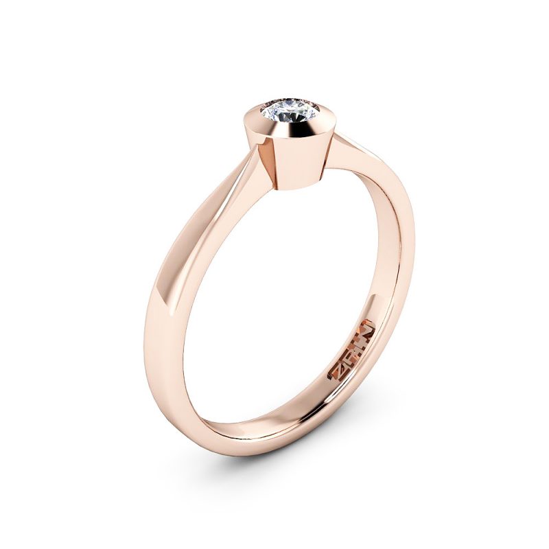 ZRIN engagement ring model 023-3, red gold