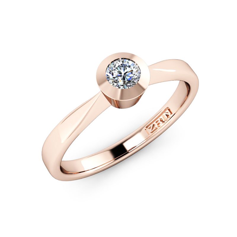 ZRIN engagement ring model 023-3, red gold