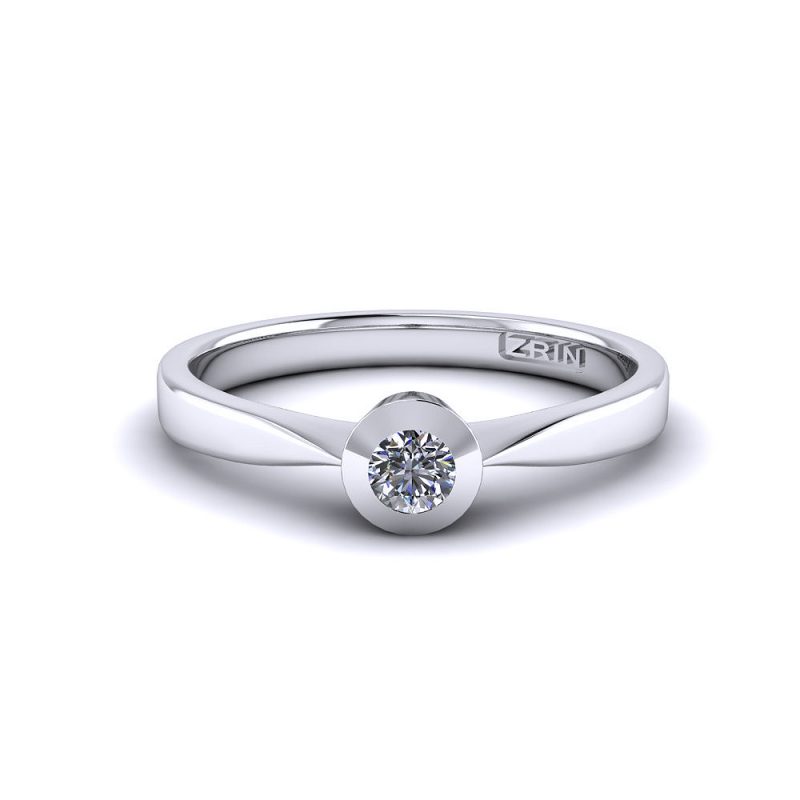 ZRIN engagement ring model 023-4, white gold