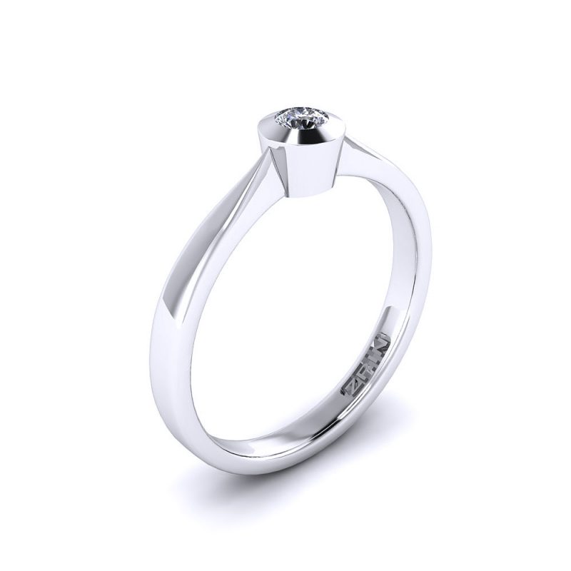 ZRIN engagement ring model 023-4, white gold