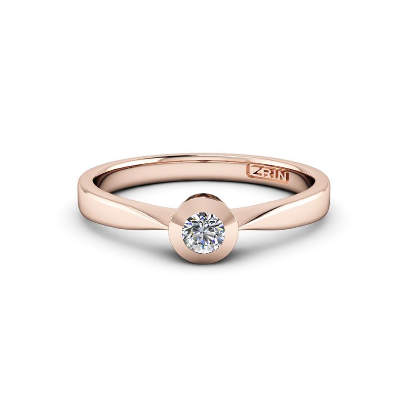 ZRIN engagement ring model 023-4, red gold