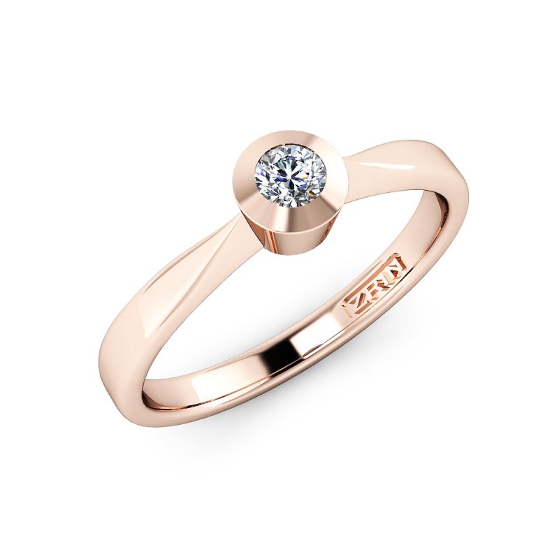 ZRIN engagement ring model 023-4, red gold