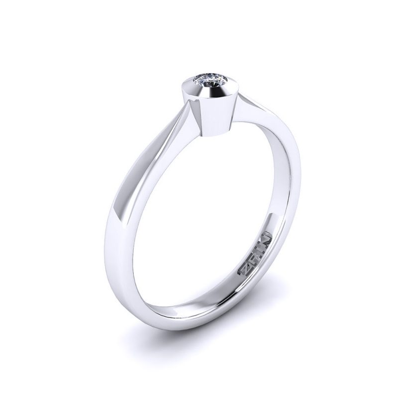 ZRIN engagement ring model 023-5, white gold