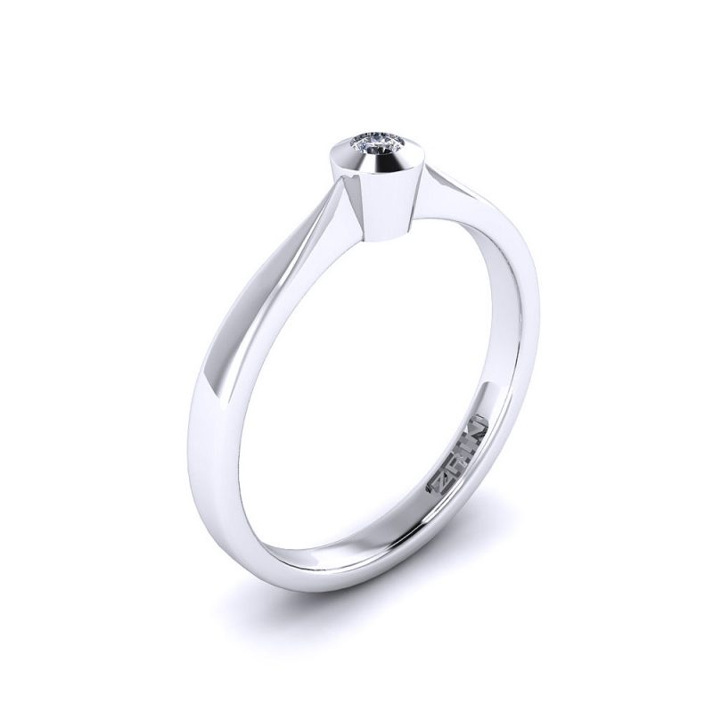 ZRIN engagement ring model 023-6, white gold