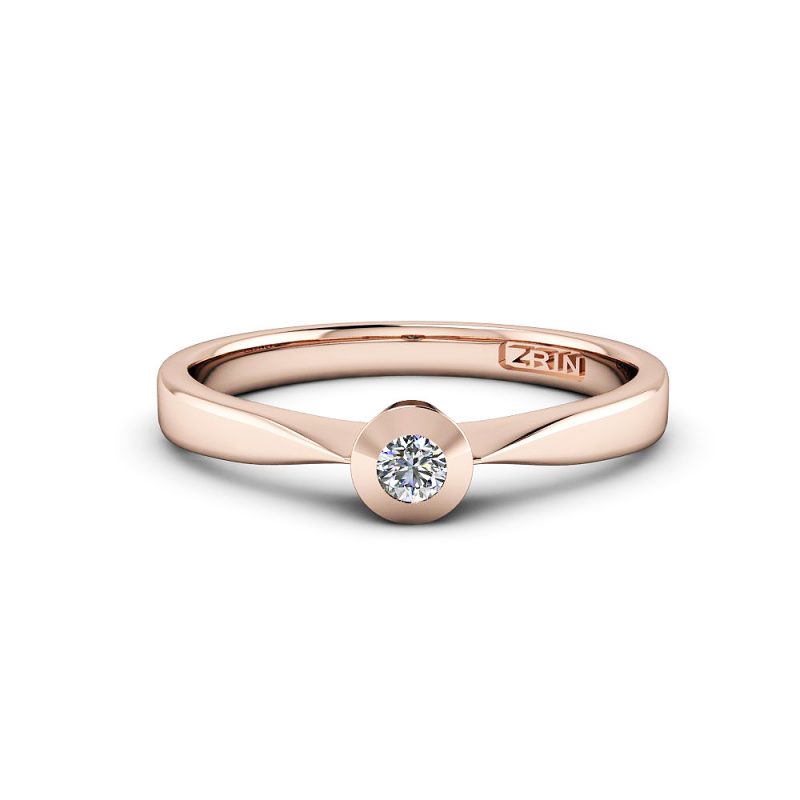 ZRIN engagement ring model 023-6, red gold