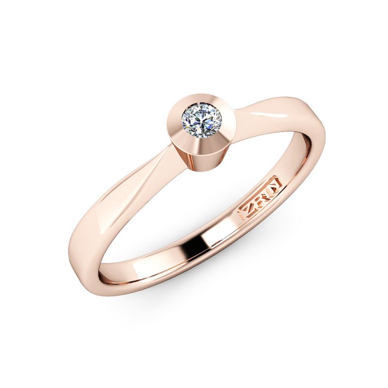 ZRIN engagement ring model 023-6, red gold
