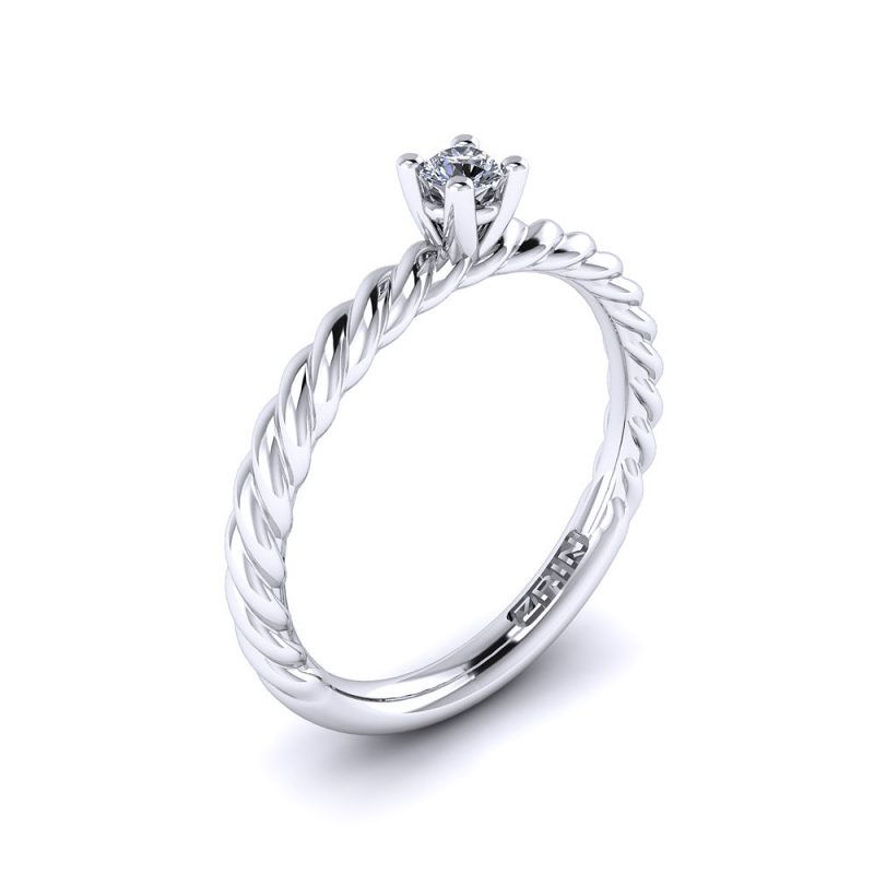 ZRIN engagement ring model 024, white gold