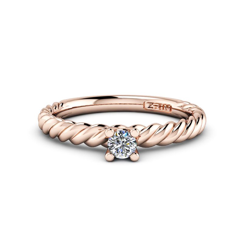 ZRIN engagement ring model 024, red gold