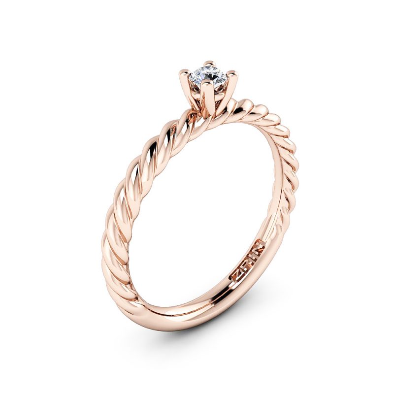 ZRIN engagement ring model 024, red gold