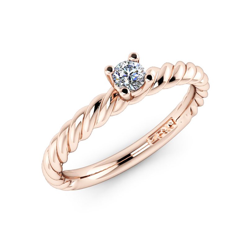 ZRIN engagement ring model 024, red gold