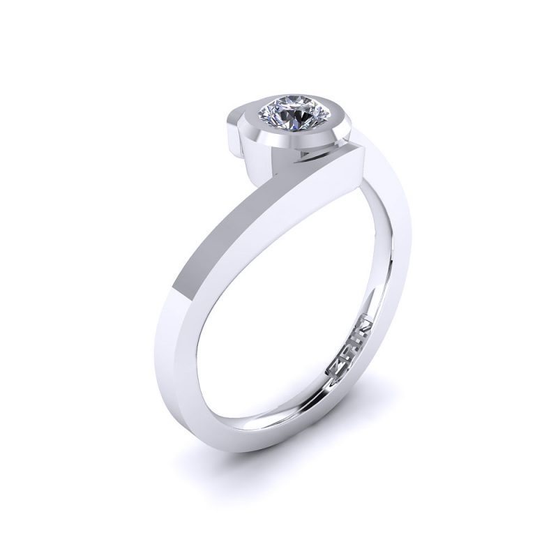 ZRIN engagement ring model 026, white gold
