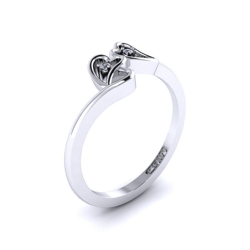 ZRIN engagement ring model 035, white gold