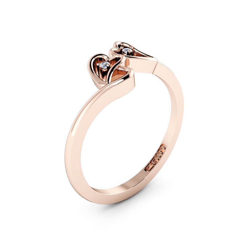 ZRIN engagement ring model 035, red gold