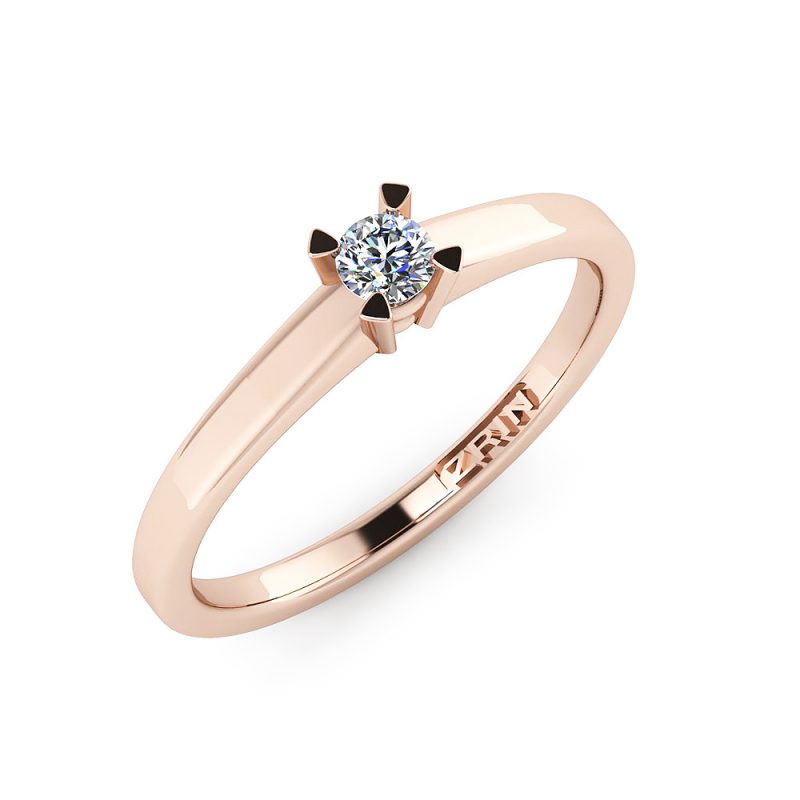 ZRIN engagement ring model 052-1, red gold