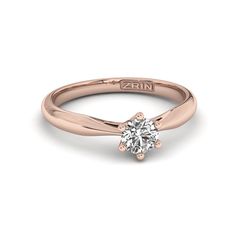 ZRIN engagement ring model 250-7, red gold