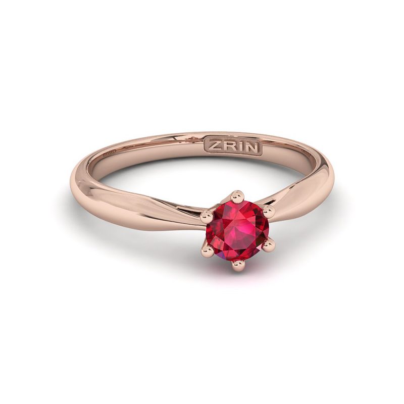 ZRIN engagement ring model 250-7, red gold