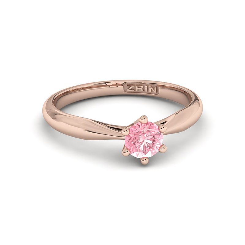 ZRIN engagement ring model 250-7, red gold