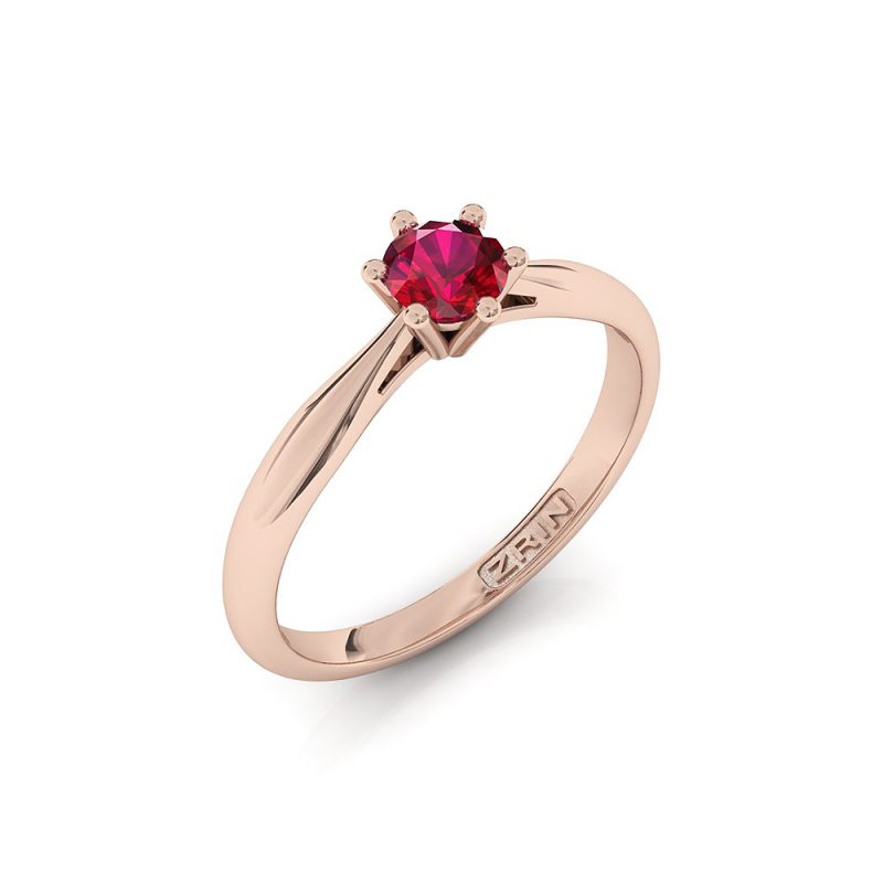 ZRIN engagement ring model 250-7, red gold