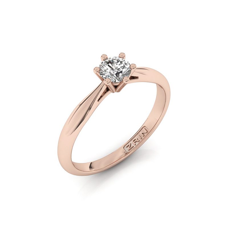 ZRIN engagement ring model 250-7, red gold