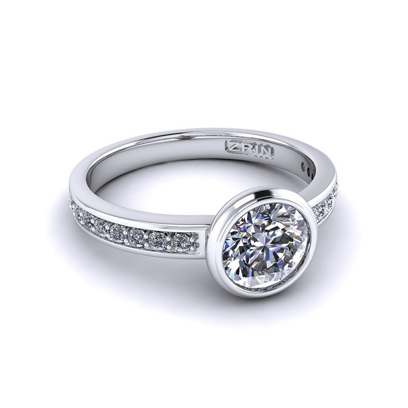 ZRIN engagement ring model 415A, white gold