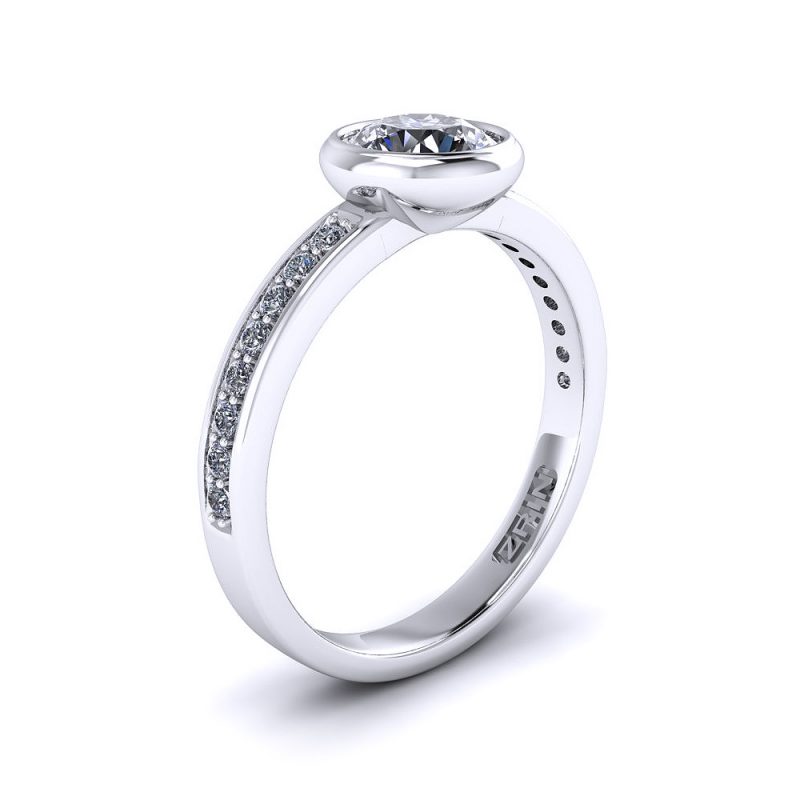 ZRIN engagement ring model 415A, white gold