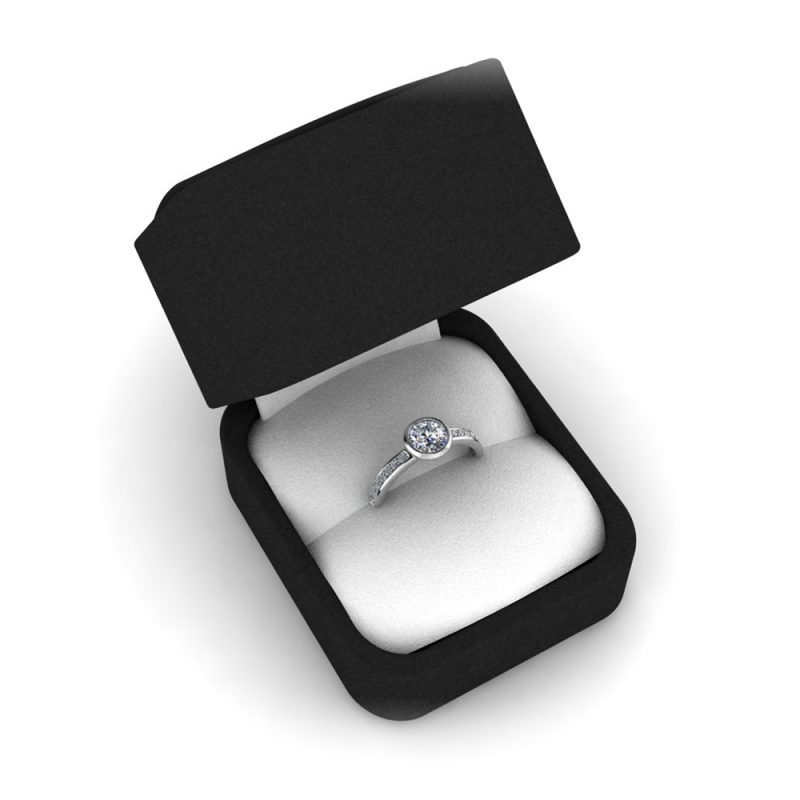 ZRIN engagement ring model 415A, white gold