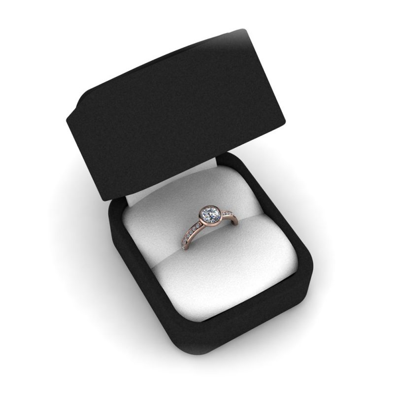 ZRIN engagement ring model 415A, red gold
