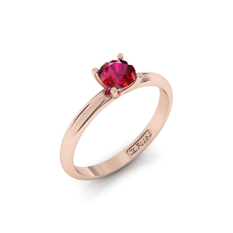 ZRIN engagement ring model 711-3, red gold